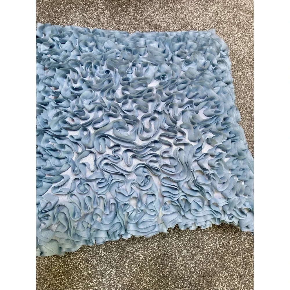Lot‎ Of 2 Aqua Blue GLAM Rosette Cushion Pillows 16x16 THRO by Marlo Loren